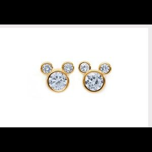 Minnie Mouse 10k gold earrings cubic zirconia
